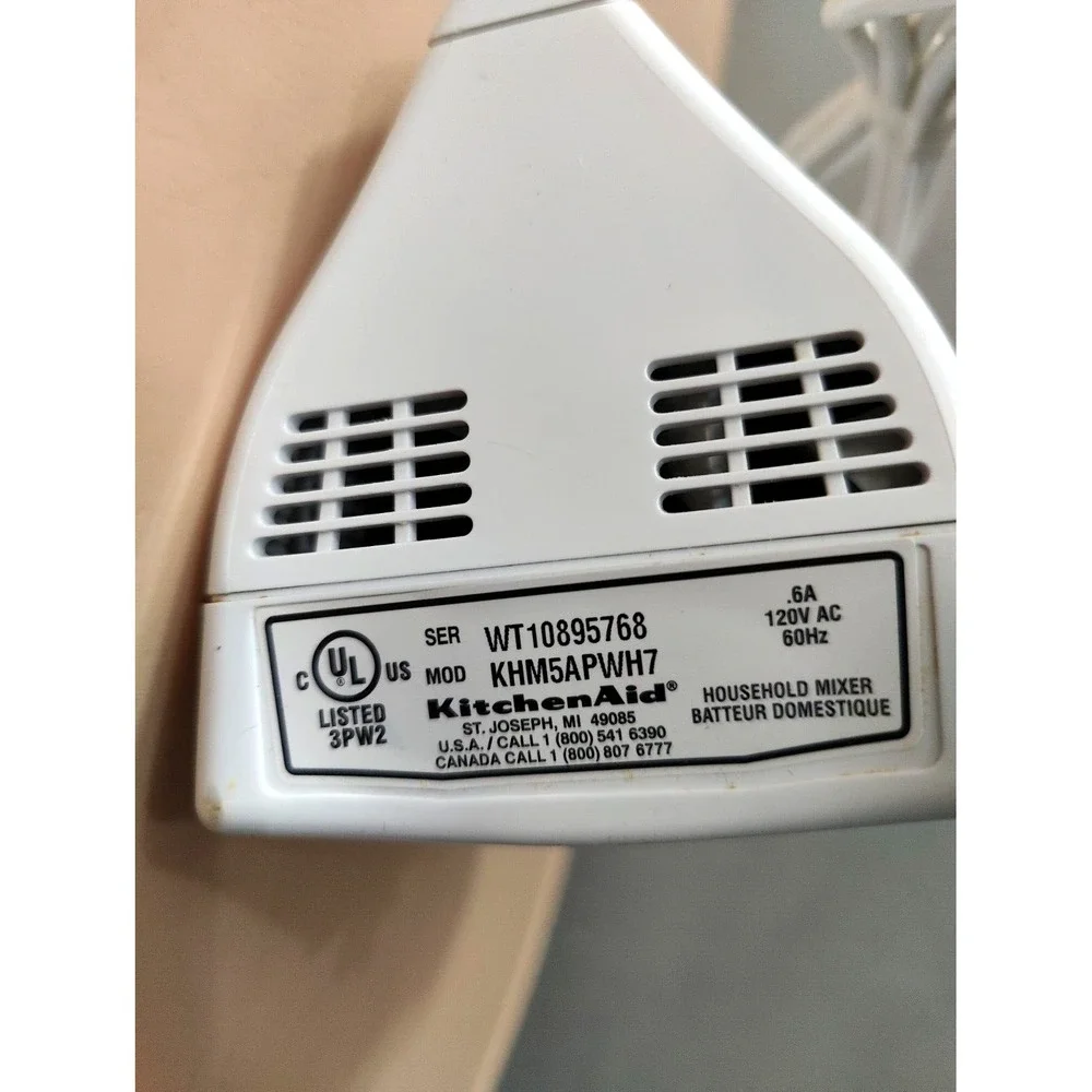 KitchenAid KHM5APWH7 White Hand Mixer Tested Runs No Beaters‎